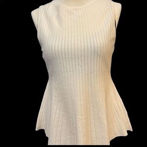 ANNE KLEIN Women's Beige Sleeveless Crew Neck Tank Knit Sweater $89(stretchy)